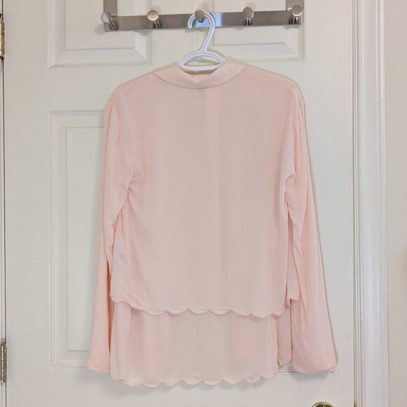 Ella Moss XS Peach Layered Scalloped Blouse - Picture 3 of 3